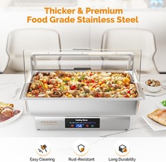 ROVSUN 9QT Electric Chafing Dishes for Buffet with Temperature Control Display