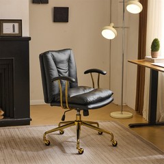 LEADZM Rolling Computer Chair for Home Office, Thick Padded Comfy Desk Armchair