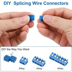 100PCS 5mm 0.2″ Pitch PCB Mount Screw Terminal Block Connector 2P 3P 4P 14-22AWG