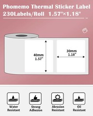 3 Rolls 40x30mm White Self-Adhesive Thermal Label for Phomemo M110 M220 Printer