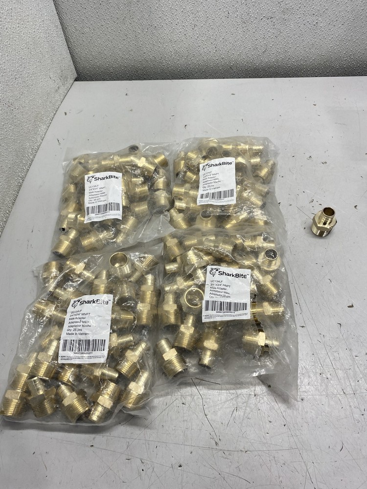 SharkBite 3/4″x 3/4″ MNPT Brass Male Adapter 25 Pack Lot of 4 100 Total UC134LF