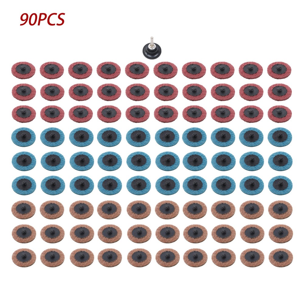 2 Inch Fine Medium and Coarse Quick Change Torque Sanding Discs Set – 90 Pack