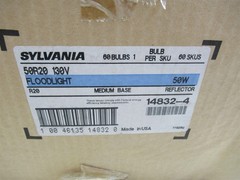 Case of 60 Sylvania Floodlights Indoor Medium Base 50w R20
