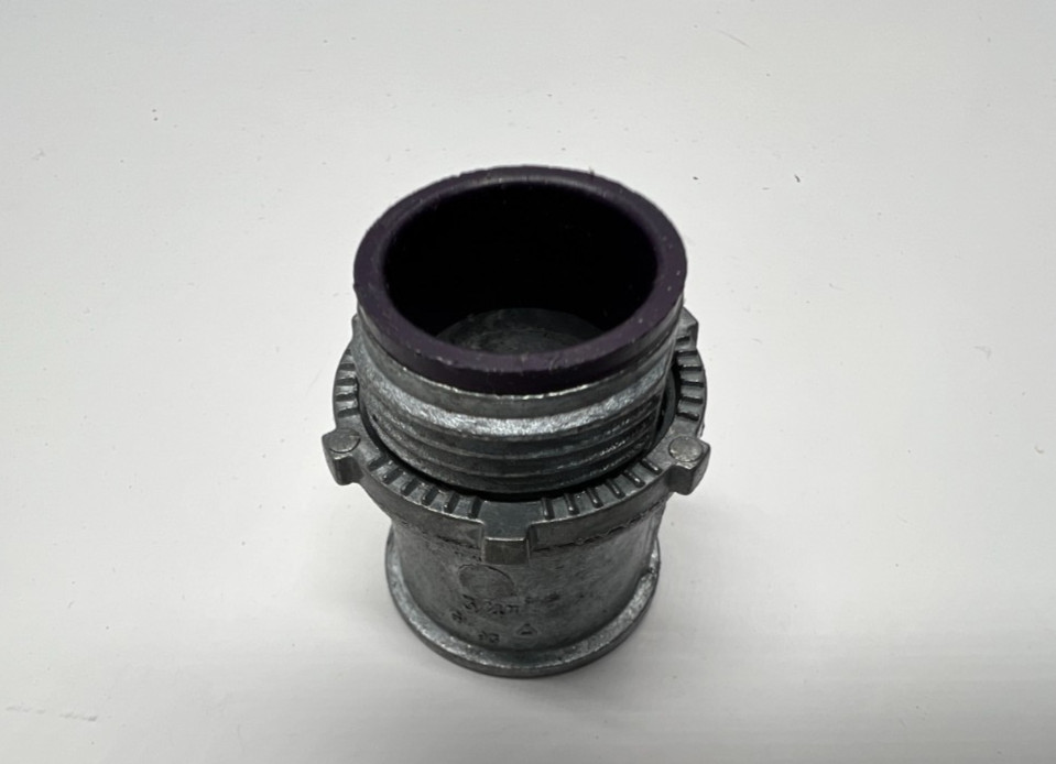 (QTY 5) Raco 2635 Screw Conduit Connector Zinc 3/4″ Trade Size Insulated Gray