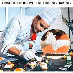 White Nitrile Disposable Gloves Powder & Latex Free Gloves for Kitchen Cooking H