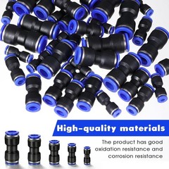 100 Pcs Quick Connect Air Hose Fittings, 5 Sizes Air Line Push to Connect Fit…