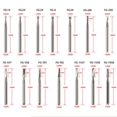10pc/Pack Dental Round Carbide Steel Drills Burs FG Bur for High Speed Handpiece
