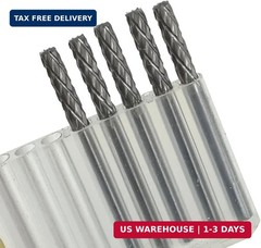 5 Pcs 1/8” Shank Double Slot Aluminum Cutting Burr | Cylindrical End Cut Tungst