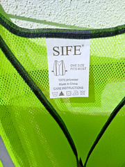 Yellow w gray high vis reflective strips breathable mesh safety vest, new