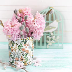 1 Piece White Flower Ceramic Pen Holder Cup, Large Capacity Desk Organizer for P
