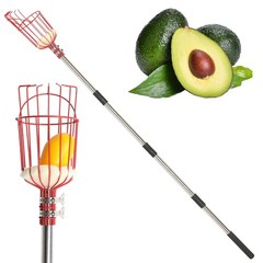 LEADZM 13FT Fruit Picker Tool, Stainless Steel Adjustable Fruit Picker