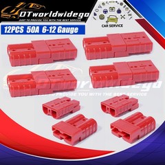 12Pcs 50A 10-12 Gauge Battery Quick Connect Winch Connector Plug Power Supply