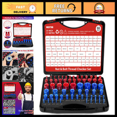 66 Pcs Thread Checker Set – SAE & Metric Bolt & Nut Gauge for Tight Spaces