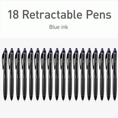 Pentonic BR-T Retractable Ballpoint Pens, 18 1 Count (Pack of 18), Black