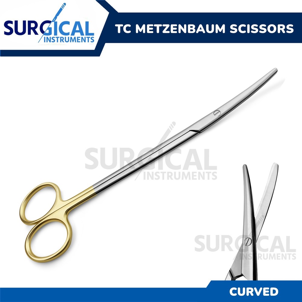 T/C Metzenbaum Scissors Curved 7″ Tungsten Carbide Inserts Surgical German Grade