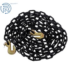 1/4 Inch × 14 Ft G80 Transport Binder Chain | Tow Chain with Clevis Grab Hooks