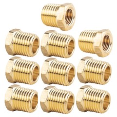 1/4″ Male x 1/8″ Female NPT Hex Bushing Adapter Pipe Reducer Brass 110C 10 Pack
