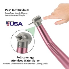 Dental Fast High Speed Handpiece Air Turbine Push Button 4Hole NSK Style Color