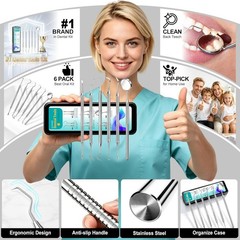 Dental Tools Dental Pick for Teeth Cleaning, Stainless Steel Hygiene Kit