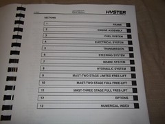HYSTER CHALLENGER H45XM H50XM H55XM H60XM H65XM (H177) FORKLIFT PARTS MANUAL
