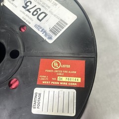 West Penn D975 Fire Alarm Cable 18/2 Shielded FPL ~900 ft Black Reel