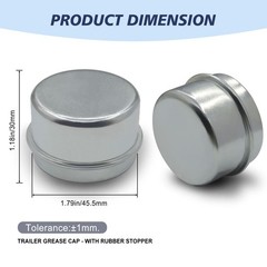 4 Pcs 1.78″ Trailer Bearing Dust Cap Grease for 3/4″ 4PCS-1.78 Hub