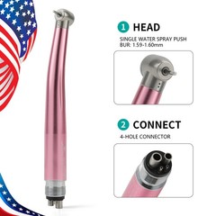 US NSK Dental High Speed Handpiece Air Turbine Anti-retraction 4 Hole Colorful