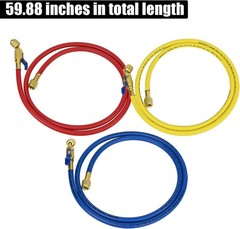 Yellow Jacket Plus II 29986 – 72″ Ball Valve Hoses, 1/4″, Set of 3