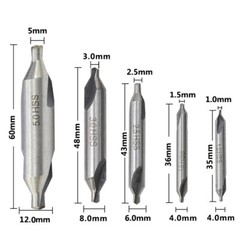 2PC 60° Center Drill 1mm 1.5mm 2mm 2.5mm 3mm 3.5mm 4mm 5mm 6mm lathe tool