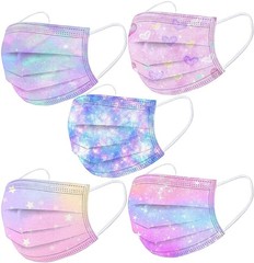 Xesakesi 50 Pack Kids Disposable Face 50 Count (Pack of 1), Multicolor