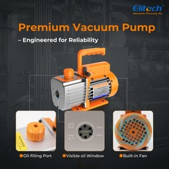 Elitech 4-in-1 HVAC Tool Kit with 3CFM Vacuum Pump, Gauge, Leak Detector, Scale