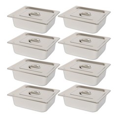 8 Pack 1/2 Size Hotel Pans Steam Table Pan 4″ Deep Stainless Steel with Lid