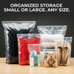 3 Gallon 20″ X 20″ Slider Zip Poly Bags, Pack of 10 – Heavy-Duty 3 Mil Clear Reu