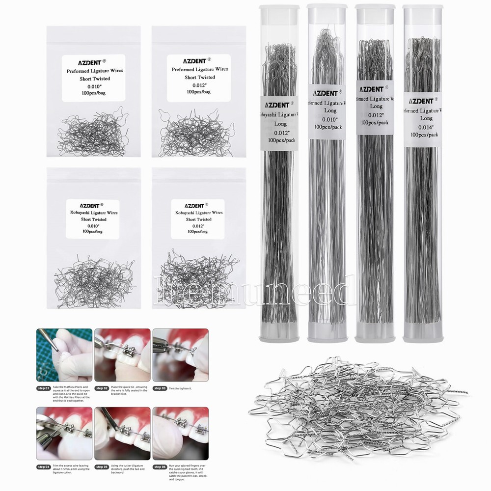 Dental Orthodontic SS Wires Kobayashi Preformed Ligature Ties Long/Short/Twist