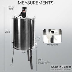 VIVO Electric 4/8 Frame Stainless Steel Honey Extractor (BEE-V004E)