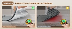 Electric Warming Mat for Food – 7 Temps, 8H Timer, XXL Grey | Roll up Silicone,