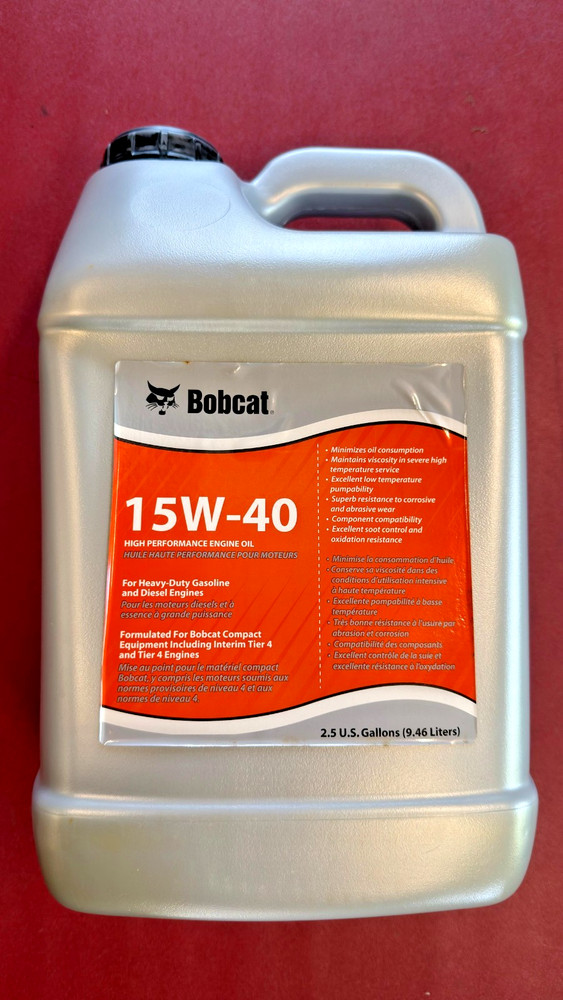Bobcat Engine Oil 15W40 CJ-4. 2 x 2.5 Gallon – Total of 5 Gallons