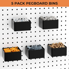 120PCS Pegboard Accessories Kit with Hooks and Bins, Fits 1/8″ & 1/4″ Pegboard,