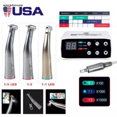 NSK Micro Motor Eléctrico Dental Brushless LED 1:1/1:5 Pieza de Mano Creciente