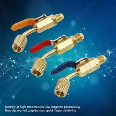 1/4″ SAE Angled Small Ball Valve 3PCS AC Refrigerant Charging Hoses