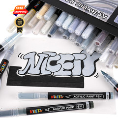 NICETY 32 Colors Acrylic Paint Markers, Pens 1 Count (Pack of 32), Grey