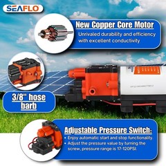 SEAFLO 22-Series Water Pump – 12V, 1.3 GPM, 100 PSI – Water Pressure Pump