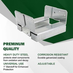 10Pcs 6×6 Concrete Deck Post Anchor Base Adjustable Metal Post Bracket Post Base
