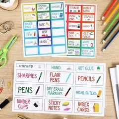 54Pcs Colorful Teacher Toolbox Labels for Classroom Organization & Decoration