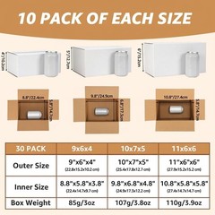 Durable 30-Pack White Corrugated Shipping Boxes – Ideal for Storage & Shipping