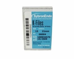 Kerr Sybron Endo Dental 21mm Stainless Steel K-files 6-file per box all size