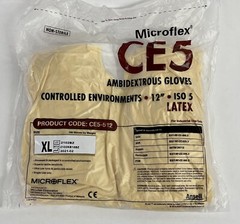 Cleanroom Gloves Disposable Ansell CE5-512-XL 1000 Count (10 packs of 100)