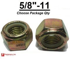5/8-11 Grade 8 Nylon Insert Lock Nuts Nylock Yellow Zinc Plated High Strength