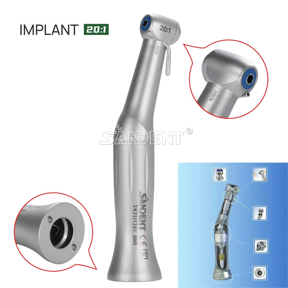 20:1 Contra Angle Slow Low Speed Handpiece Fit for E Type Dental Micromotor