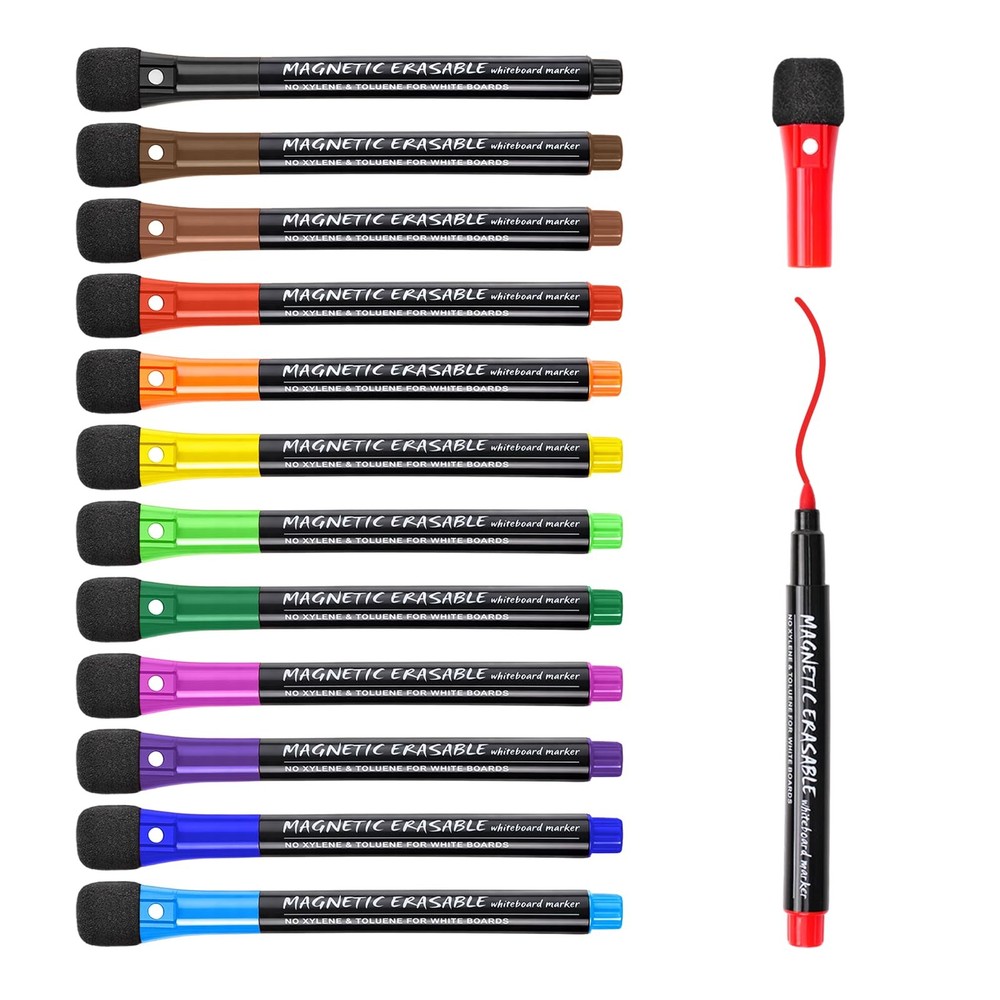 1 Count (Pack of 12), Red, Brown, Dark Orange, Magenta, Blue, Yellow, Light…